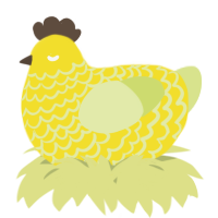 A yellow and lemon chicken with a lace pattern