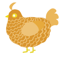 A orange and honey chicken with a lace pattern