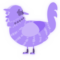 A lilac chicken with a bar pattern