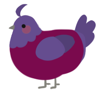 A wine and overcast chicken with a head pattern