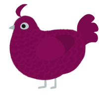 A wine chicken with a lace pattern