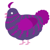 A overcast and plum chicken with a bar pattern
