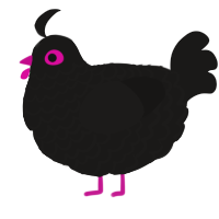 A sable chicken with a lace pattern