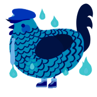 A sky and tumblr chicken with a lace pattern