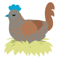 A ash and brown chicken with a speckle pattern