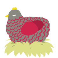 A ash and crimson chicken with a lace pattern