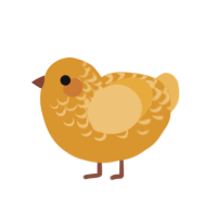 A orange and honey chicken with a half-lace pattern