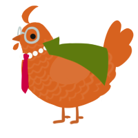 A brown chicken with a lace pattern