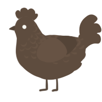 A bark chicken with a half-lace pattern