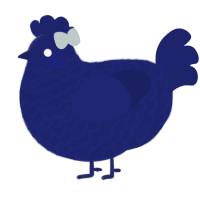 A navy chicken with a lace pattern