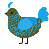 A olive and sky chicken with a lace pattern
