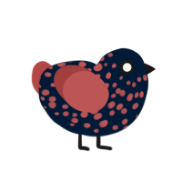 mCarmine, a tumblr and red chicken with a speckle pattern