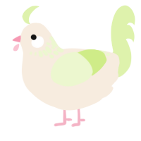 A cream and apple chicken with a neck-speckle pattern