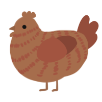 A brown and russet chicken with a bar pattern