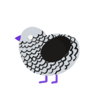 The Yoinky Sploinky, a mist and sable chicken with a lace pattern