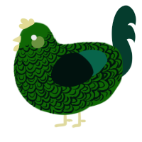 A lavender and rose chicken with a double-lace pattern