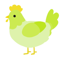 A apple and lime chicken with a head pattern