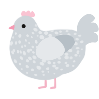 A mist chicken with a speckle pattern