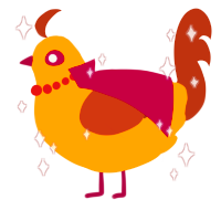 A orange and russet chicken