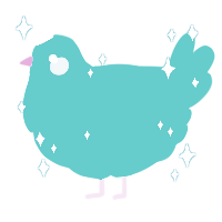 A sky and cerulean chicken with a head pattern