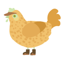 A honey and orange chicken with a speckle pattern