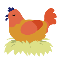 A orange and vermilion chicken with a head pattern