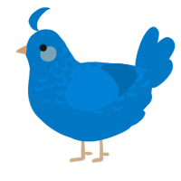 A sapphire chicken with a half-lace pattern
