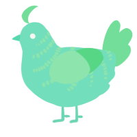 A mint and spring chicken with a half-bar pattern