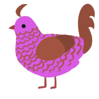 A orchid and russet chicken with a lace pattern