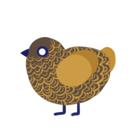 gilded turd, a bark and gold chicken with a double-lace pattern