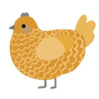A orange and honey chicken with a lace pattern