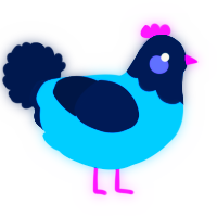 A sky and tumblr chicken with a head pattern
