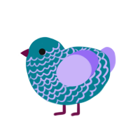 Fun Wine Aunt, a sea and lilac chicken with a lace pattern