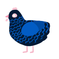 Miasma, a tumblr and ultramarine chicken with a lace pattern