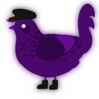 A gluppy chicken with a half-lace pattern