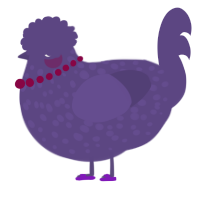 A overcast chicken with a speckle pattern
