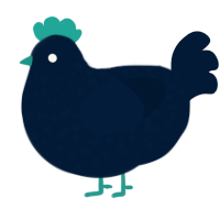 A tumblr chicken with a speckle pattern