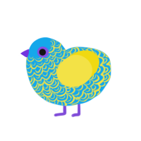 eyestrain, a sky and yellow chicken with a double-lace pattern