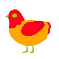 A orange and crimson chicken with a head pattern