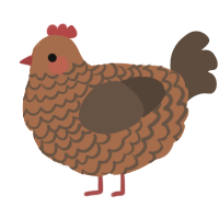 A brown and bark chicken with a lace pattern
