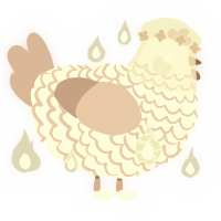 A beige and amethyst chicken with a lace pattern