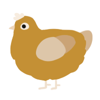A gold and beige chicken