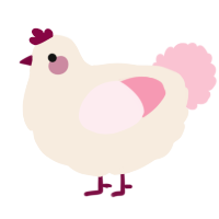 A cream and rose chicken
