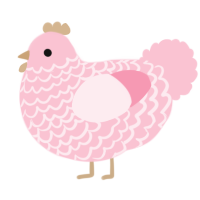 A rose chicken with a lace pattern