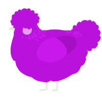 A amethyst chicken with a neck-speckle pattern