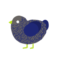 (unnamed), a grey and navy chicken with a double-lace pattern