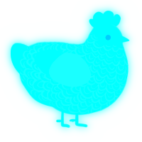 A aqua chicken with a double-lace pattern
