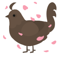 A bark chicken with a head pattern