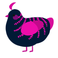 A tumblr and fuchsia chicken with a half-bar pattern