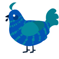 A ultramarine and sea chicken with a bar pattern